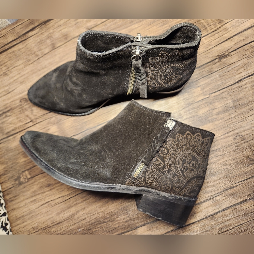 Naughty Monkey Saint Elmos black suede booties